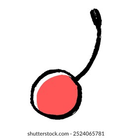 Clip art of cherry of brush touch