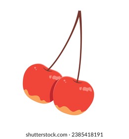 Clip art of cherry Color without line