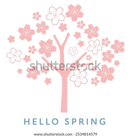 Clip art of cherry tree in full bloom