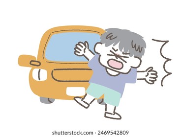 Clip art of child in car accident