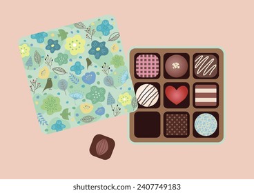 Clip art of chocolate box for valentine's day