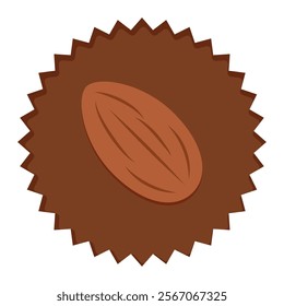 Clip art of chocolate cup with almonds, Valentine chocolate icon