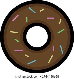 Clip art of chocolate doughnut