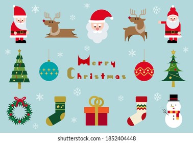 Clip art of the Christmas image flat design