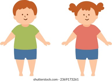 Clip art of chubby children