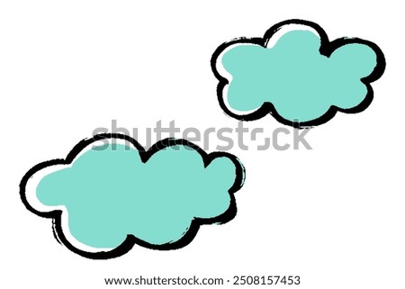 Clip art of cloud of touch of brush