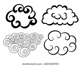 Clip art of clouds in Japanese style