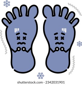 clip art of cold feet characters