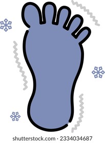 Clip art of a cold foot