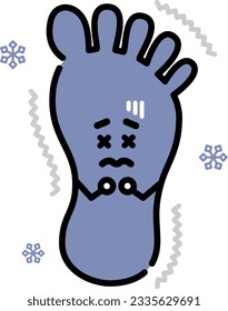 Clip art of a cold foot character