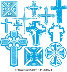 Clip art collection of cross icons and symbols