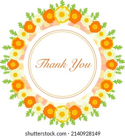 clip art of colorful poppy flower with thank you message