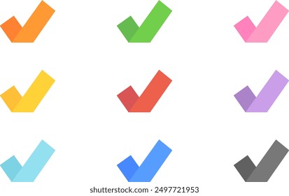 Clip art of colorful and simple check mark