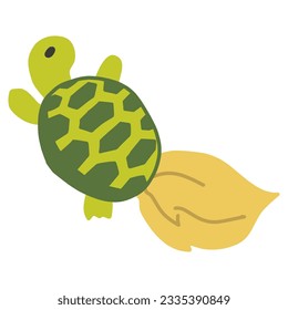 Clip art of congratulation turtle deformed simply.