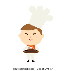Clip art of cook who cooked meat