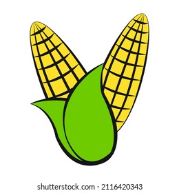 clip art of corn with cartoon design,vector illustration