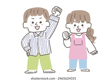 Clip art of a couple full of motivation