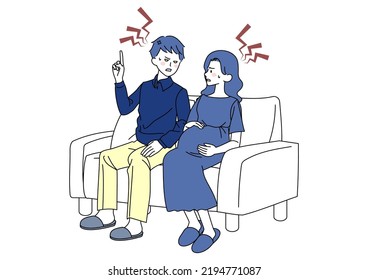 Clip art of couple quarreling