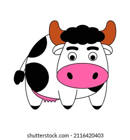 clip art of cow with cartoon design,vector illustration