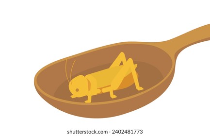 Clip art of cricket and spoon