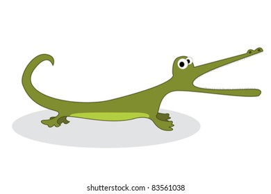 Clip art crocodile, isolated object over white background
