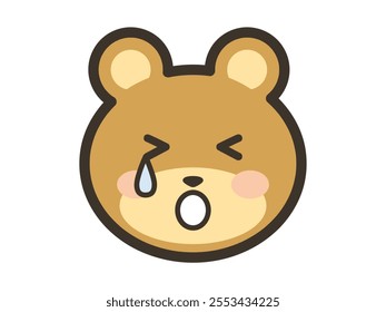 Clip art of crying face of cute bear