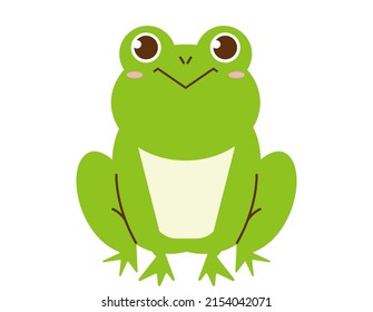 Imágenes prediseñadas de rana linda. Ilustración vectorial.