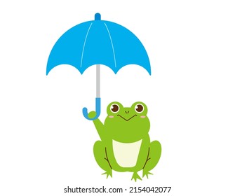 Clip art of cute frog. Vector illustration.