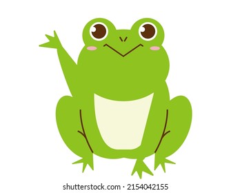 Imágenes prediseñadas de rana linda. Ilustración vectorial.