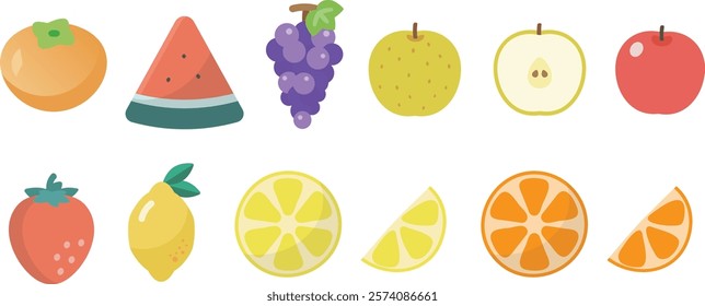 clip art of cute fruit