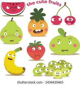 clip art cute fruits vector graphics