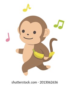 Clip art of cute monkey