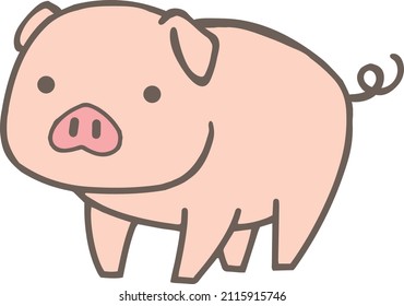 Clip art of cute pig