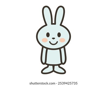 Clip art of a cute rabbit standing facing front