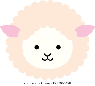 Clip art of cute sheep's face