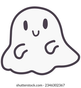 Imágenes prediseñadas de fantasmas lindos y simples deformados