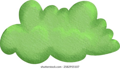 clip art cute watercolor illustration of colorful green bush and grass for child daycare and nursery wallpaper