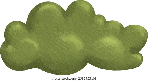 clip art cute watercolor illustration of colorful green bush and grass for child daycare and nursery wallpaper