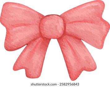 clip art cute watercolor illustration of colorful red pink bow ribbon for girls