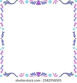 clip art cute watercolor illustration of colorful aesthetic decorative frame for background template