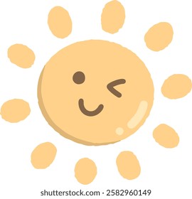 clip art cute watercolor illustration of colorful bright cartoon sun for child daycare and nursery wallpaper