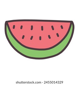 Clip art of deformed cute watermelon