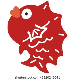 Clip art of deformed simple sea bream