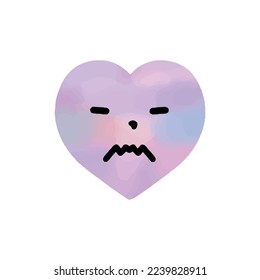 Clipart of disgusted expression in Form von Herz