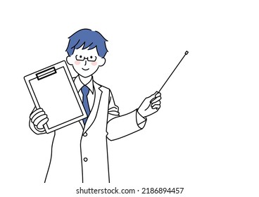 Clip art of doctor with binder