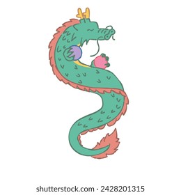 Clip art of dragon profile with jewel