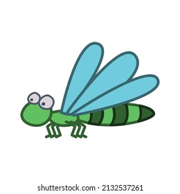 clip art of dragonfly with cartoon design,vector illustration
