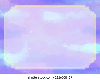 Clip art of dreaming fantastic night sky, starry sky frame background