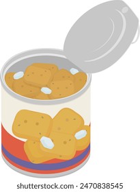 Clip art of dried bread in a can