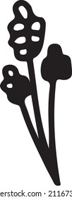 Clip art ear of wheat in black and white